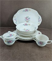 9pc. Vtg Scio Hazel Porcelain Floral China Set