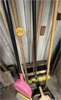 Assorted Brooms & Dust Pans