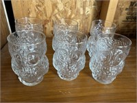 Set of 6 VTG Libbey Owl Glass Tumblers