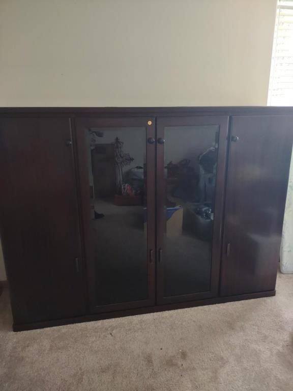 XL entertainment center,heavy,solid wood,cherry