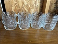 Set of 4 Luminarc 3D Santa Heavy Glass Mugs