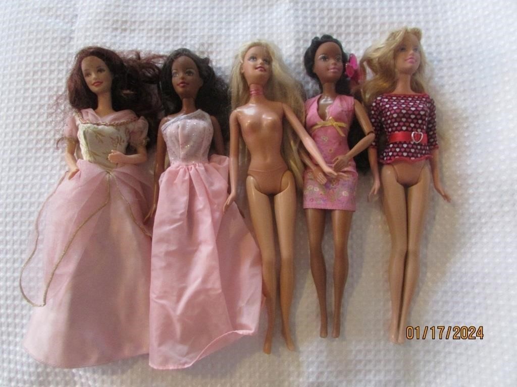 Barbie Dolls Lot Of 5