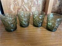 Set of 4 Seneca Driftwood Avocado Green Glasses