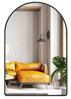 MYlovelylands 20x28 inch Black Arched Mirror for