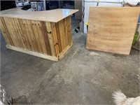 Wooden Bar - approximately 45 inches high by 4 ft