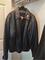 Men's XL black leather jacket,back bedroom