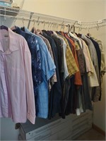Lot of mens XXL dress shirts.back bedroom closet