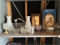 Assorted Glass/ Decor Lot - Candlesticks, Mirrors