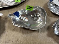 Heavy Polished Aluminum 8” Pear w/Bee Bowl