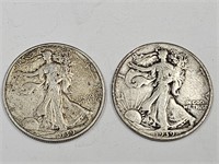 1939 S Walking Liberty Silver Half Dollar Coins 2