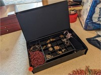 Black Jewelry Box W/ Costume Jewelry (Master