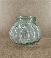 1970s Apothecary Green Tinted Glass Pumpkin Jar