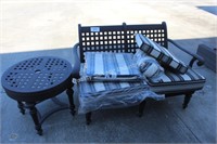 patio love seat & table  (outside)