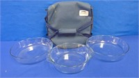 Pyrex Round Baking Dishes & Insulated Carrier Bag