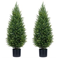 ECOLVANT Two 3ft Artificial Topiary Trees UV Resi