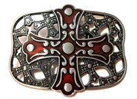 Christian Cross and Shield Full Metal Belt Buckle