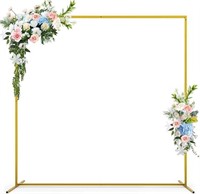 6.6x6.6 FT Gold Wedding Arch Backdrop Stand, Weddi