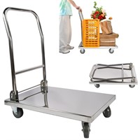 lesolar Push Cart Dolly 800lbs Folding Platform T