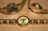 (3) Vtg Ladies Wrist Watches w/ Bulova Diamond