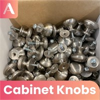 Large Lot of Stainless Steel Cabinet Knobs