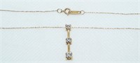 10k Gold OTC 3 Stone Diamond Pendant Necklace