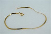 14k Gold OR Italy 7" Herringbone Bracelet .66gr