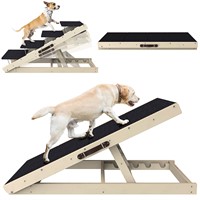 Dog Ramp, Adjustable Steps for High Bed, Folding