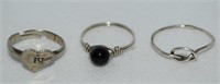 (3) 925 Sterling Silver Rings w/ "Best" Twisted +