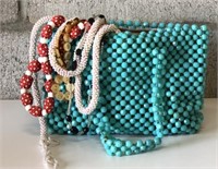Vintage Beaded Handbag with jewelry