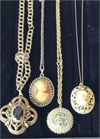 Four Beautiful Vintage Necklaces-Cameo