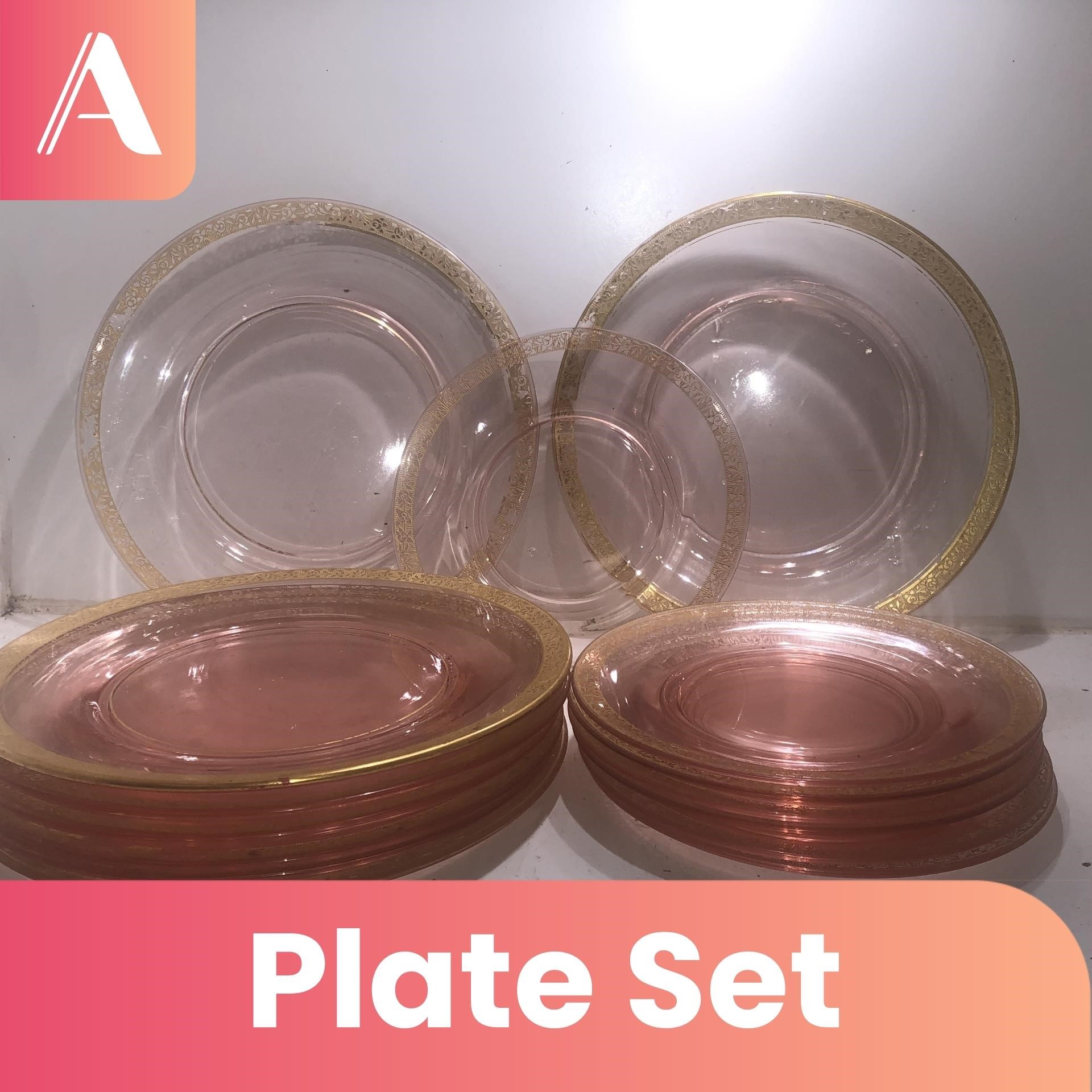 Beautiful Rose/Gold Plate Set