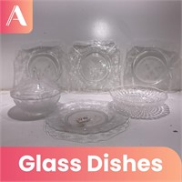 Glassware Dishes and Candy Jar