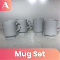 Set of White Mugs