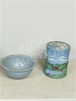 painted bowl & can