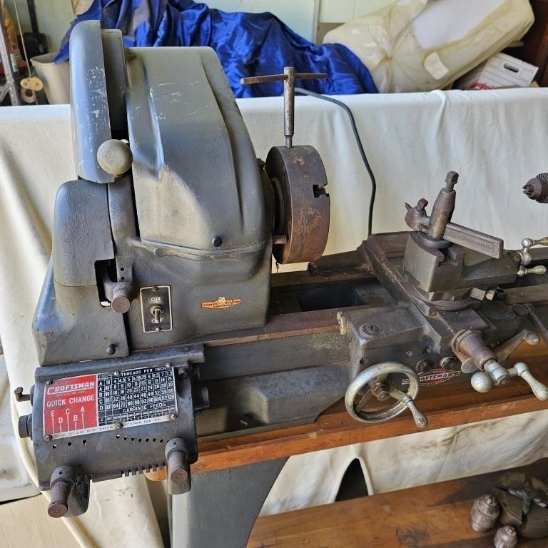 Sears Gear Head Thread Cutting Lathe w/Stand