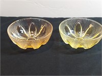 2pc Vintage Kig Colored Blossom Glass Bowls