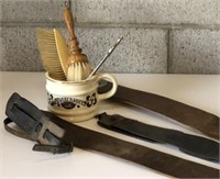 Vintage Shave Items/Leather Straps