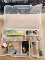 Assorted fishing tackle and Plano case