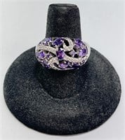 Sterling Amethyst Ring 7 Grams Size 7.75