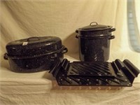 Blue Speck enamelware Roaster, Small Canner