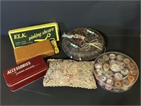 Vintage Pinking Shears & Sewing Items