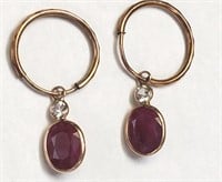 $2000  Earing With Natural Ruby+ W Sapphire (3.15C