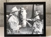 Vintage Roy Rogers w/Trigger framed western photo