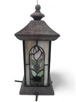 Stained Glass & Metal Hanging Bird Feeder