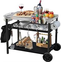 SEALED - PIZZELLO Outdoor Grill Cart Three-Shelf G