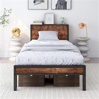 SEAELD - DUMEE Twin Bed Frame with Wood Headboard