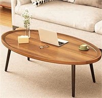 Wooden Coffee Table Rustic Nesting Tables Oval Wal