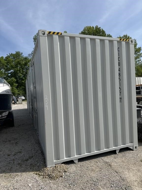7' X 38' STEEL SHIPPING CONTAINER, 2 DOORS ON SIDE