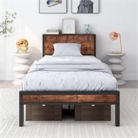 SEALED - DUMEE Twin Bed Frame with Wood Headboard