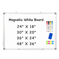 AMUSIGHT Double-Sided Magnetic Whiteboard, 48" x